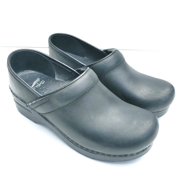Dansko Shoes - Dansko Black Leather Classic Comfort Nursing Clogs Shoes Sz 37
